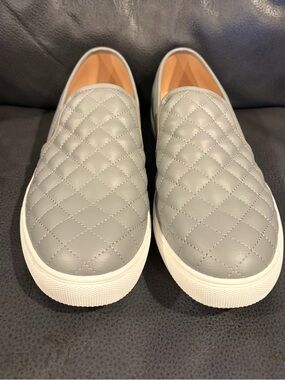 Electric Family Quilted Slip-On Loafers in Light Gray
